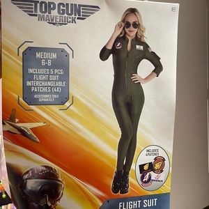 Maverick Flight Suit Halloween Costume for Women - Top Gun 2 medium (6-8)
